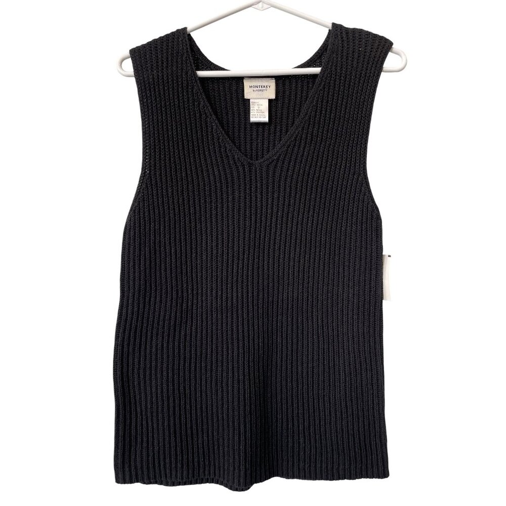 Y2K Monterey By Koret Sweater Vest Size Medium Ribbed Chunky Deadstock NEW